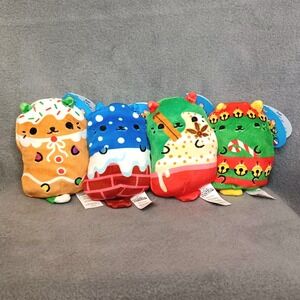Cats vs Pickles Beanie Plush Lot‎ of 4 Holiday Series Red Blue Green